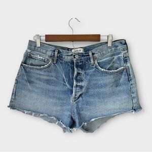 AGOLDE Parker Denim Jean Shorts in Swapmeet Dark, size 29